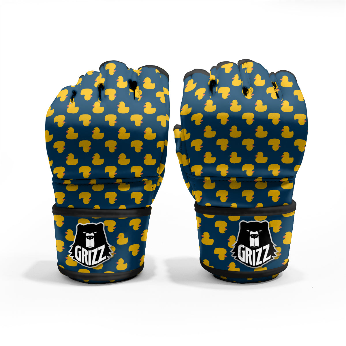 Ducks Rubber Yellow Print Pattern MMA Gloves-grizzshop
