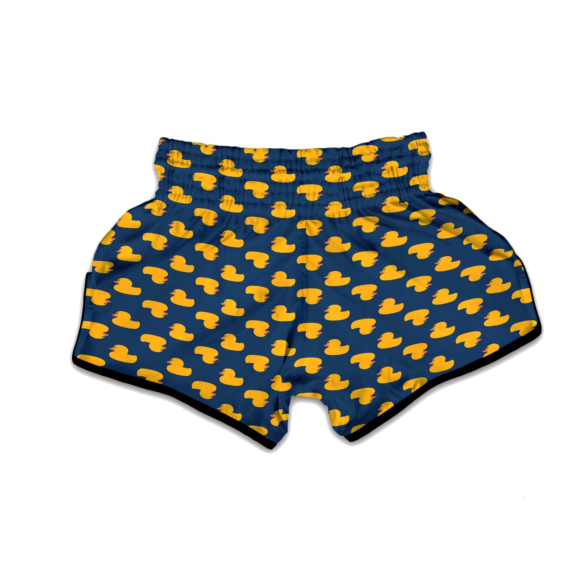 Ducks Rubber Yellow Print Pattern Muay Thai Boxing Shorts-grizzshop