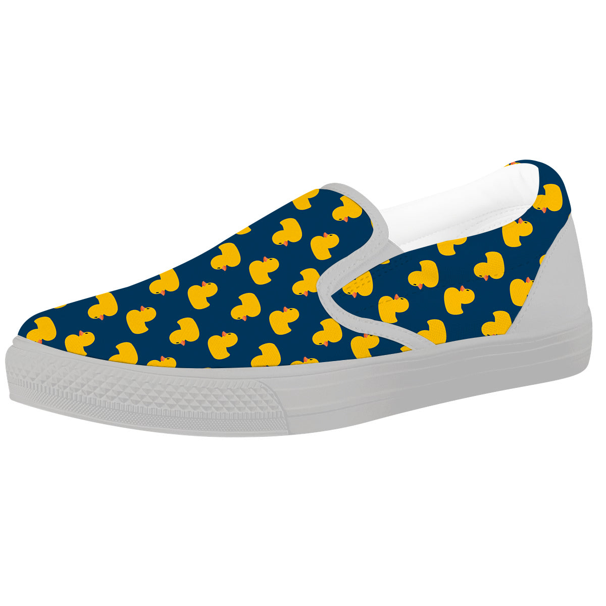 Ducks Rubber Yellow Print Pattern White Slip On Shoes-grizzshop