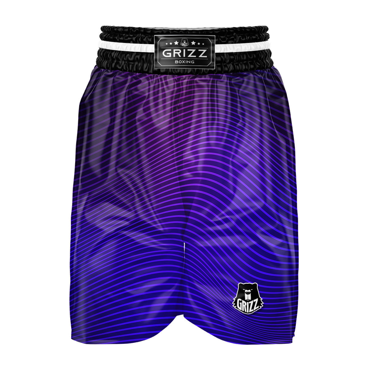 EDM Wave Purple And Blue Print Boxing Shorts-grizzshop