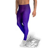 EDM Wave Purple And Blue Print Men's Leggings-grizzshop