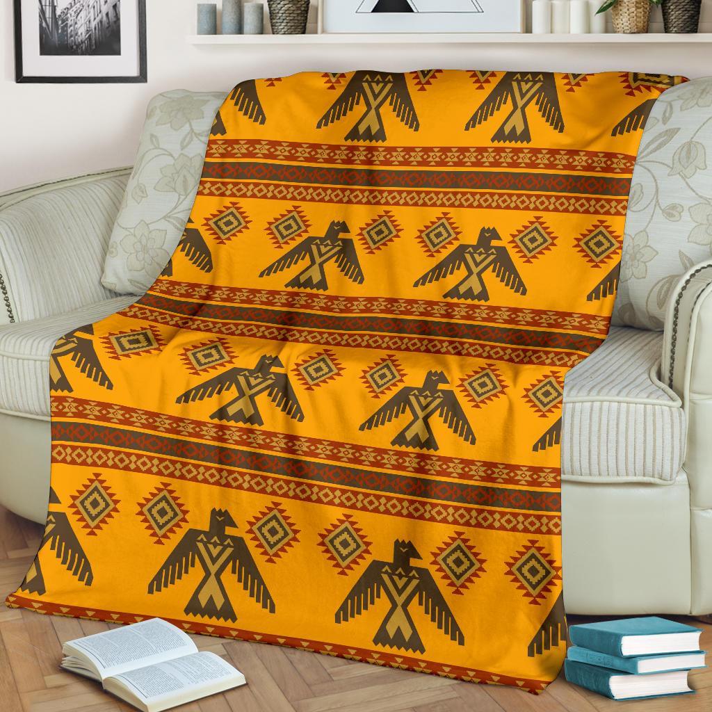 Eagle Aztec Pattern Print Blanket-grizzshop