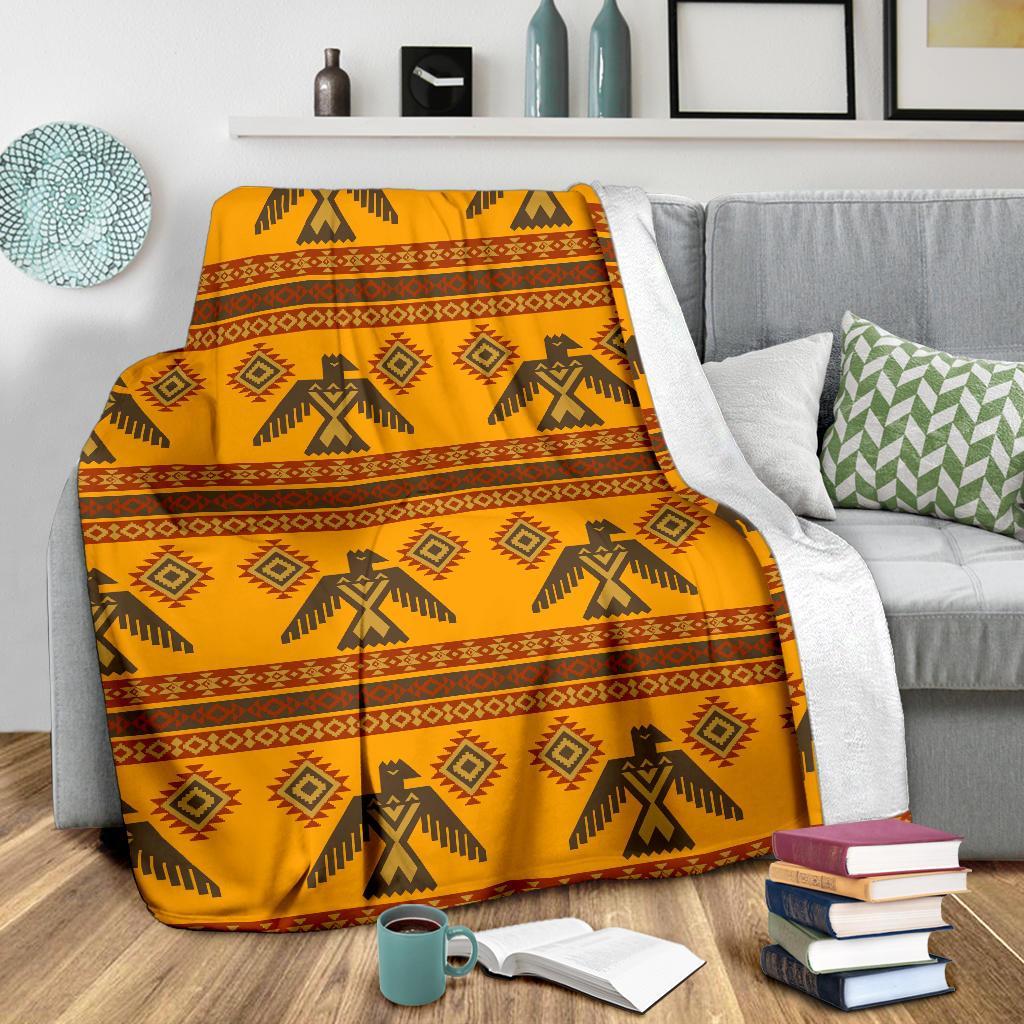 Eagle Aztec Pattern Print Blanket-grizzshop