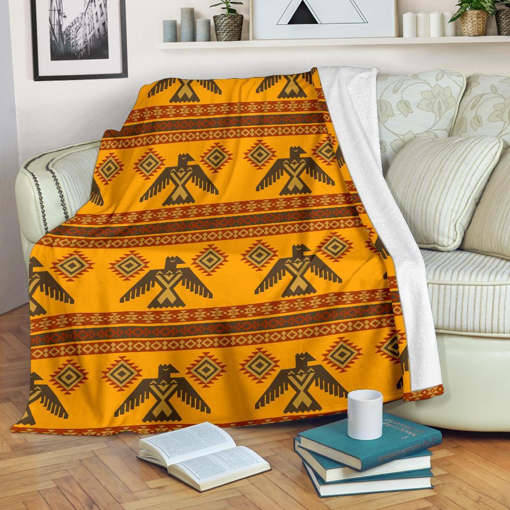 Eagle Aztec Pattern Print Blanket-grizzshop