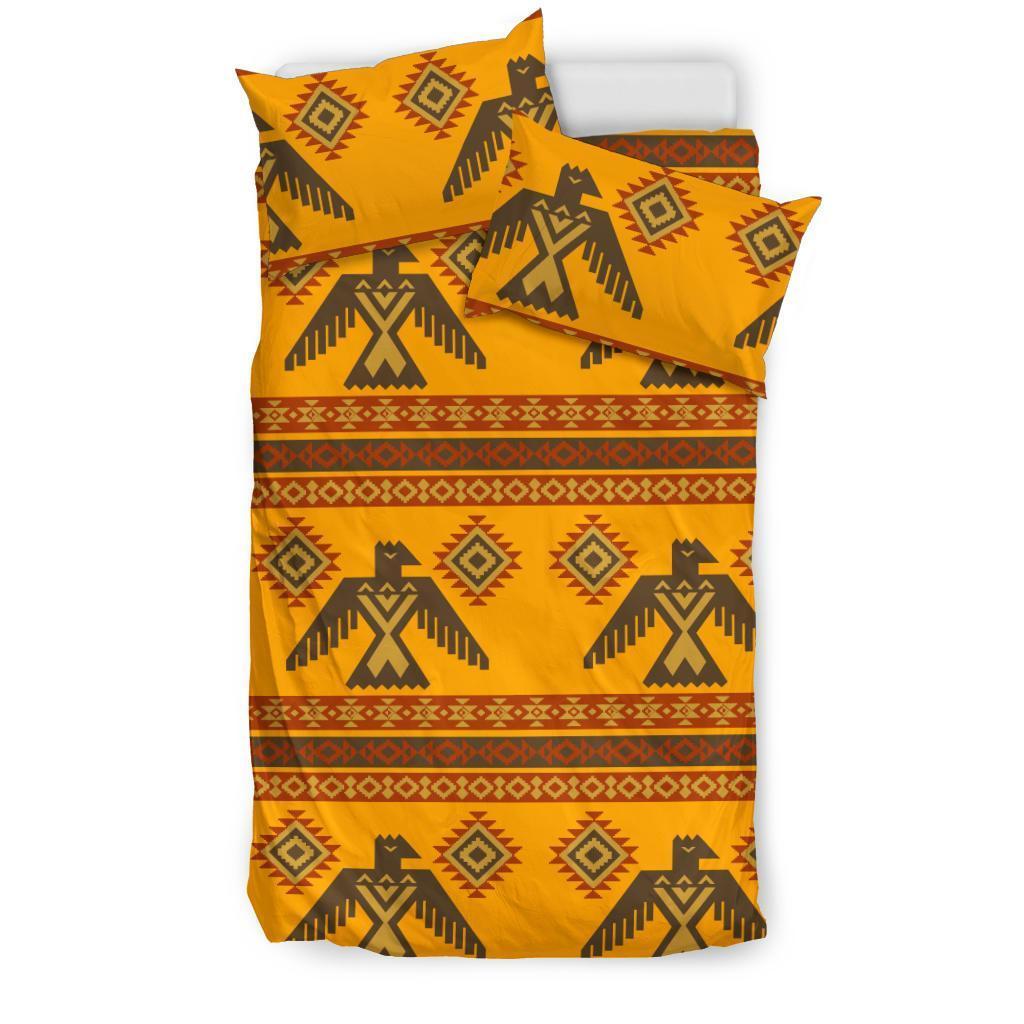 Eagle Aztec Pattern Print Duvet Cover Bedding Set-grizzshop