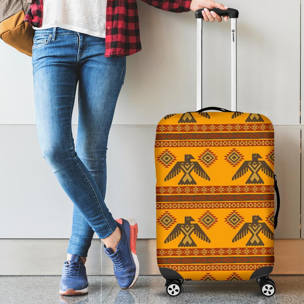 Eagle Aztec Pattern Print Luggage Cover Protector-grizzshop