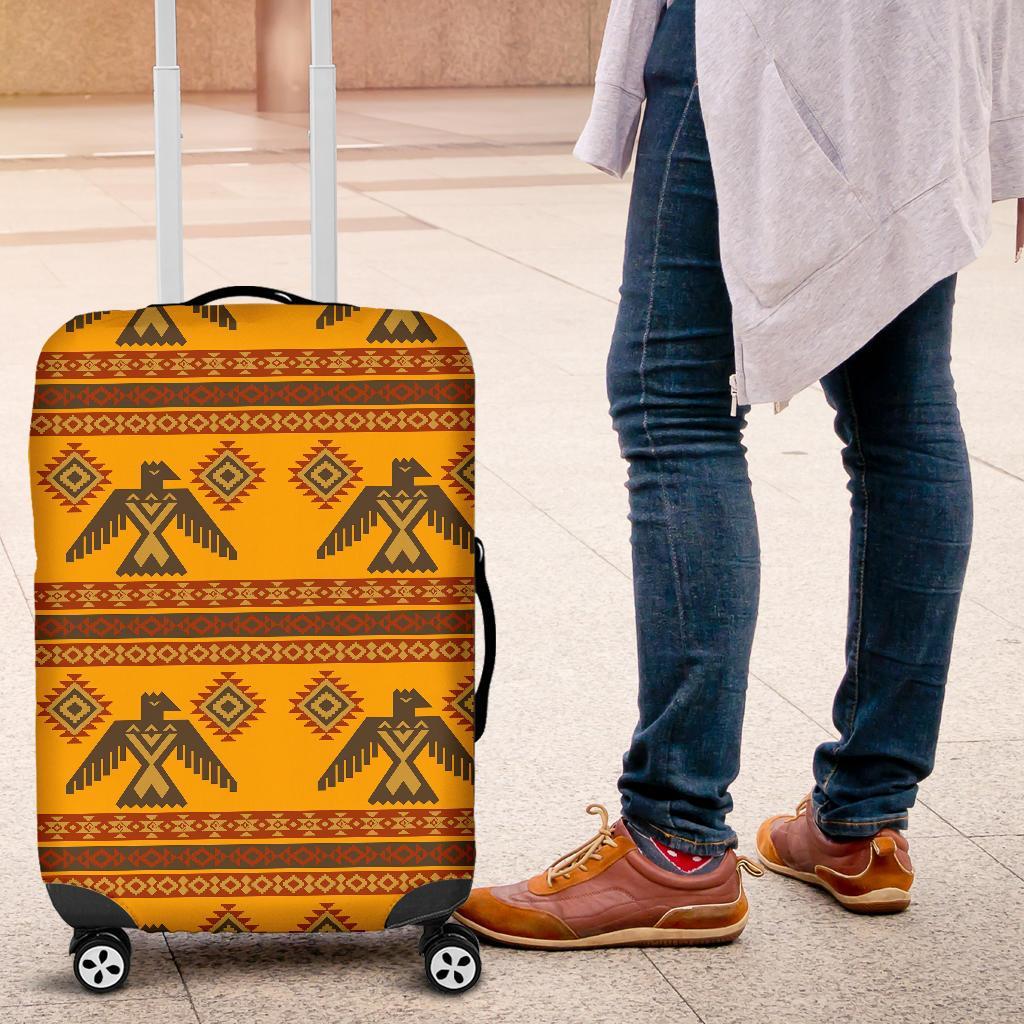 Eagle Aztec Pattern Print Luggage Cover Protector-grizzshop