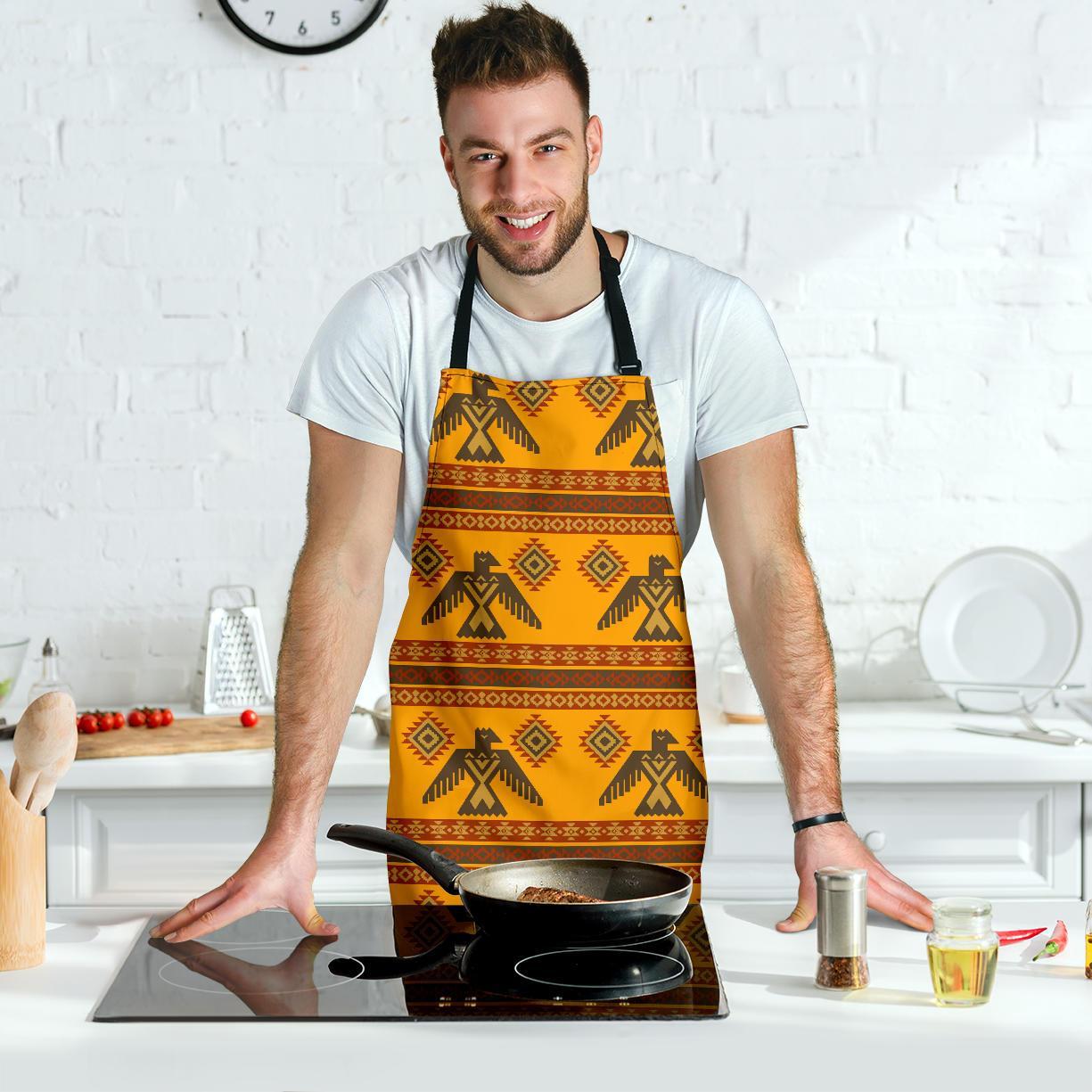 Eagle Aztec Pattern Print Men's Apron-grizzshop