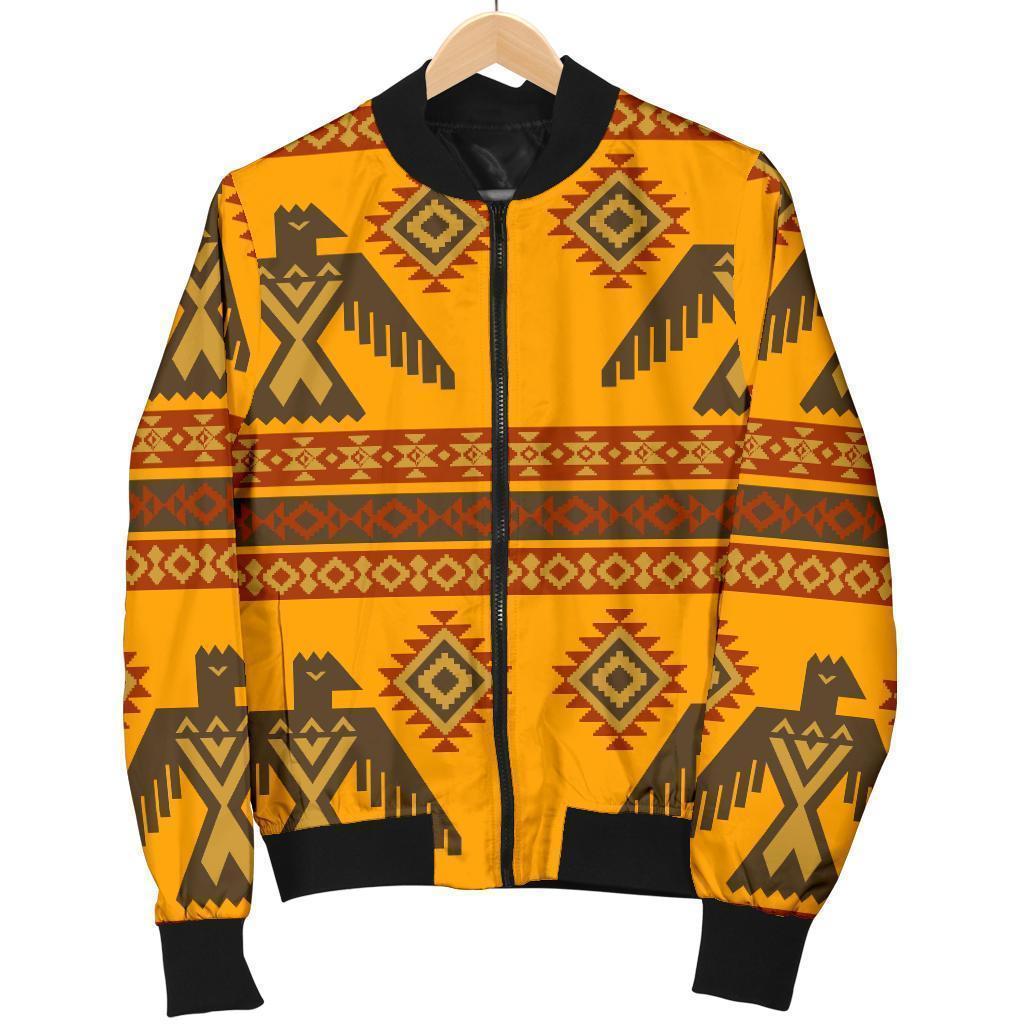 Eagle Aztec Pattern Print Men's Bomber Jacket-grizzshop