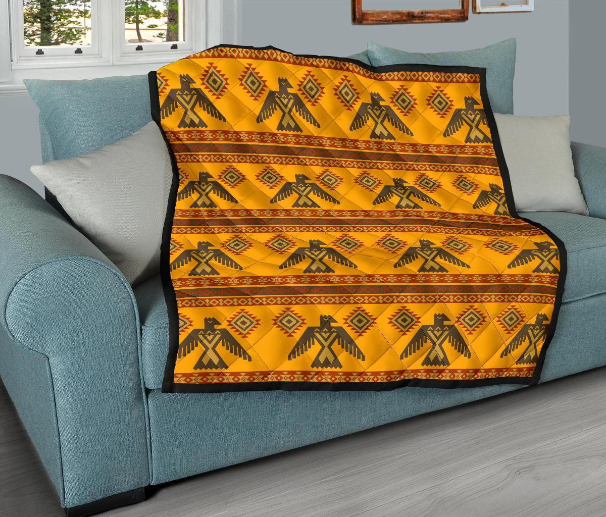 Eagle Aztec Pattern Print Quilt-grizzshop