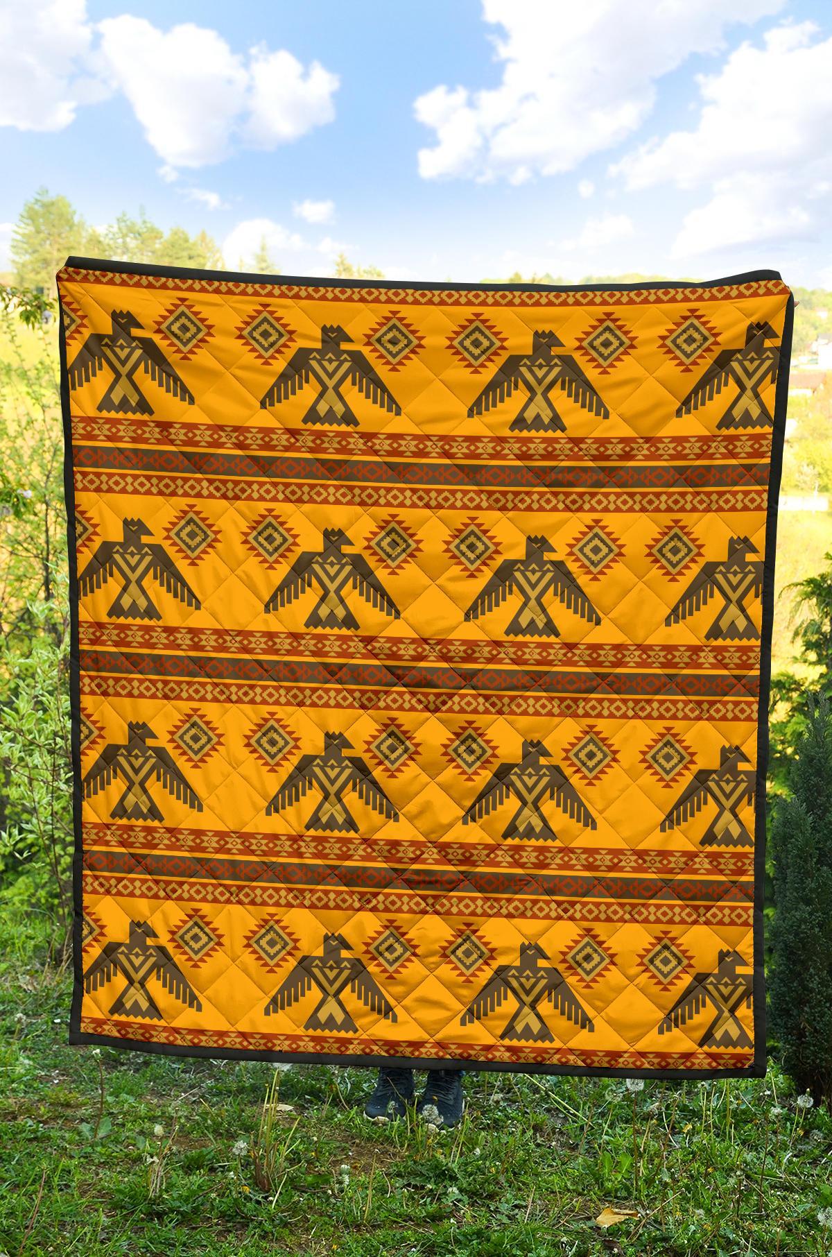 Eagle Aztec Pattern Print Quilt-grizzshop