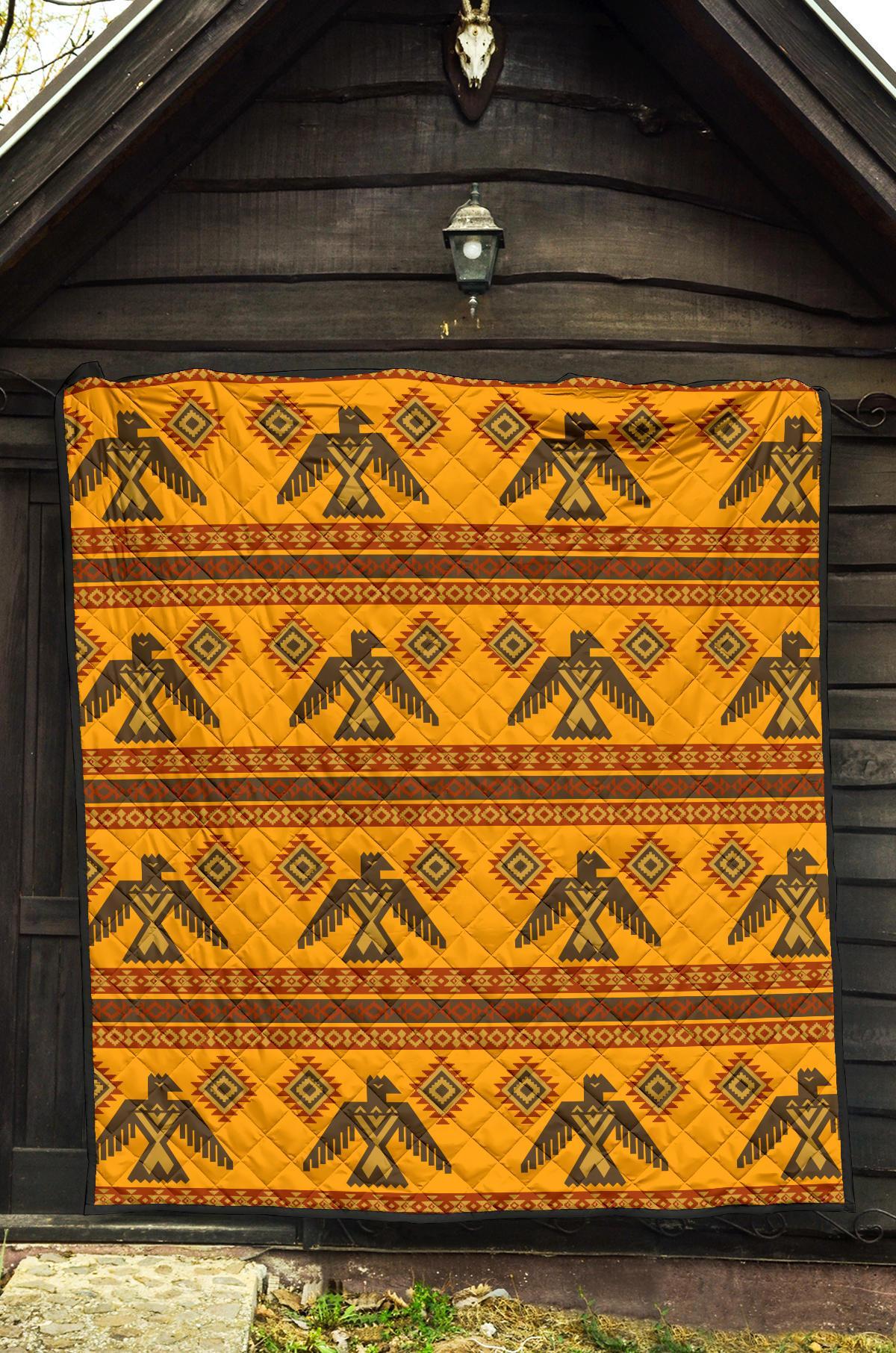 Eagle Aztec Pattern Print Quilt-grizzshop