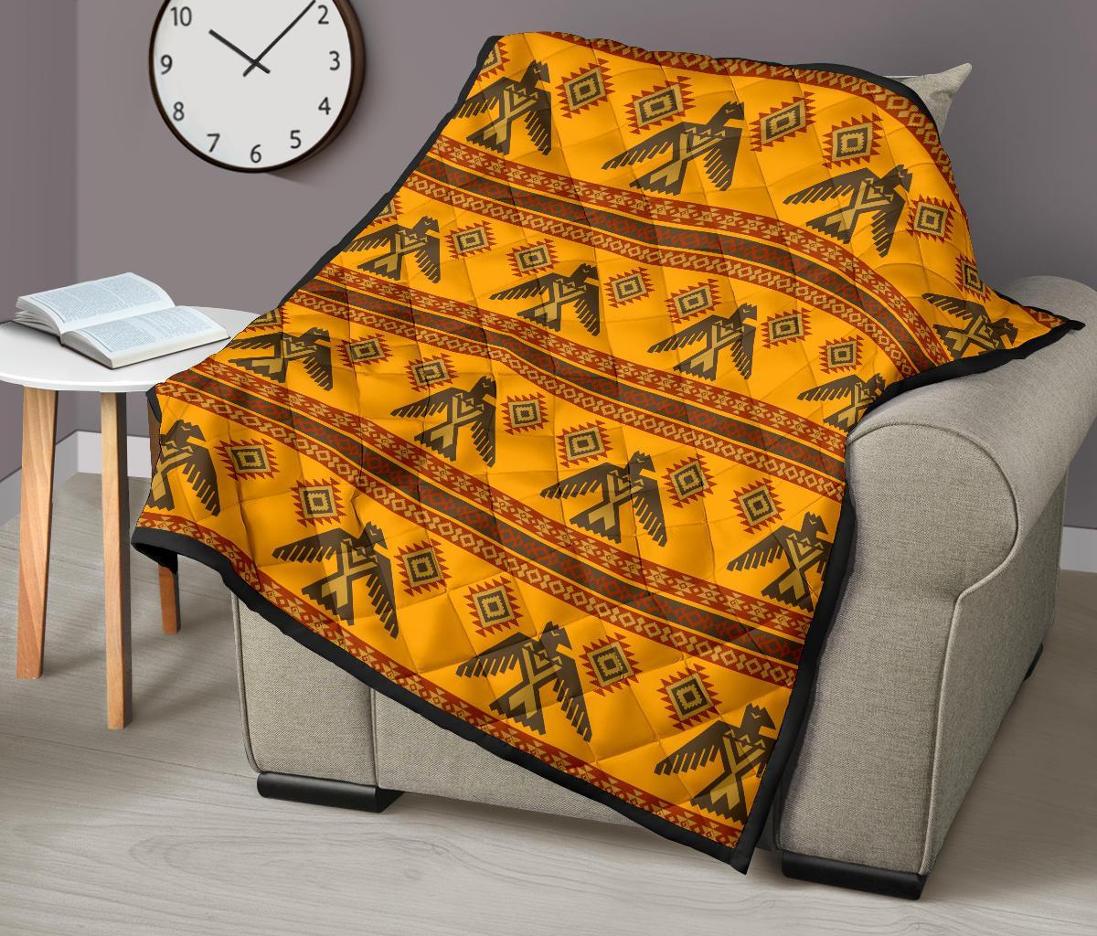 Eagle Aztec Pattern Print Quilt-grizzshop