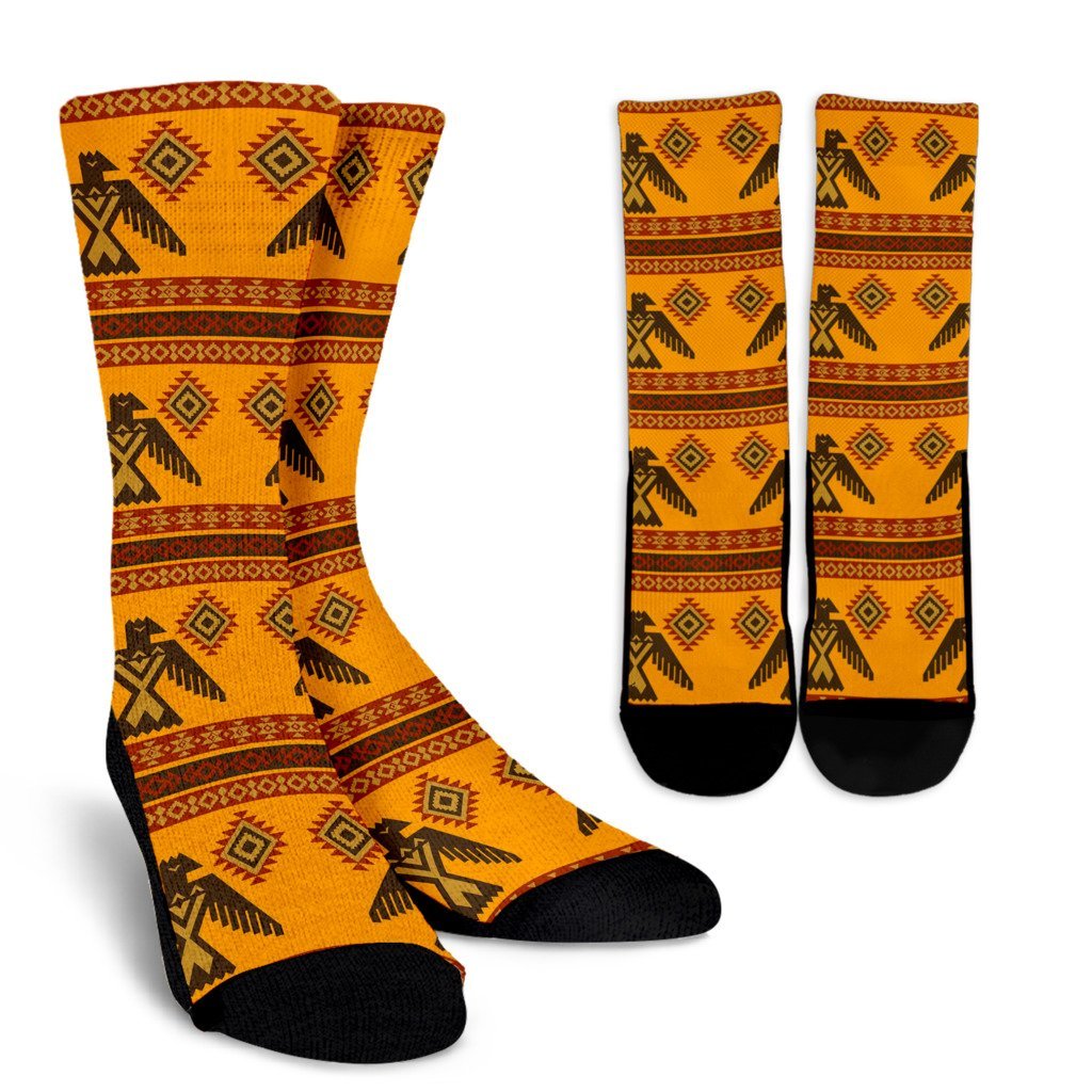 Eagle Aztec Pattern Print Unisex Crew Socks-grizzshop