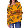 Eagle Aztec Pattern Print Women Off Shoulder Sweatshirt-grizzshop