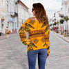 Eagle Aztec Pattern Print Women Off Shoulder Sweatshirt-grizzshop