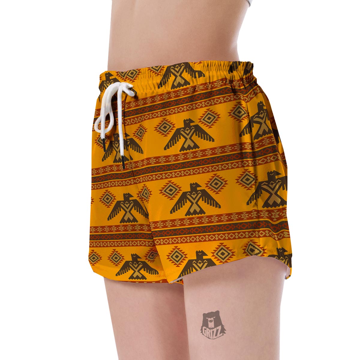 Eagle Aztec Pattern Print Women's Shorts-grizzshop