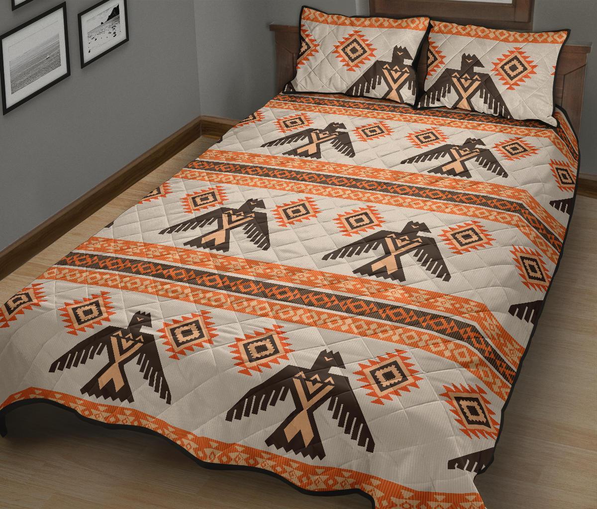 Eagle Aztec Print Pattern Bed Set Quilt-grizzshop