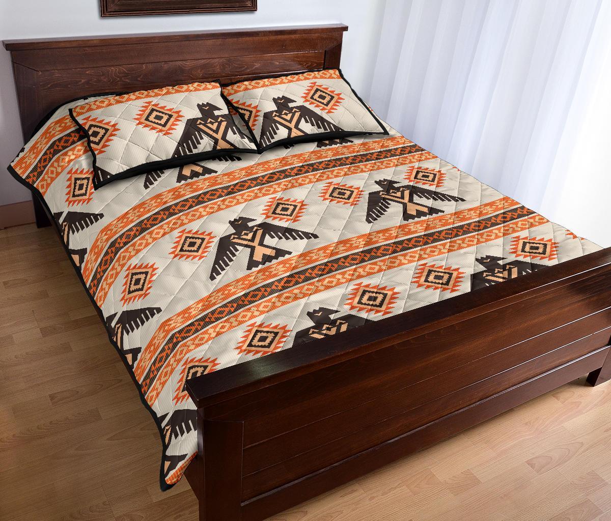 Eagle Aztec Print Pattern Bed Set Quilt-grizzshop