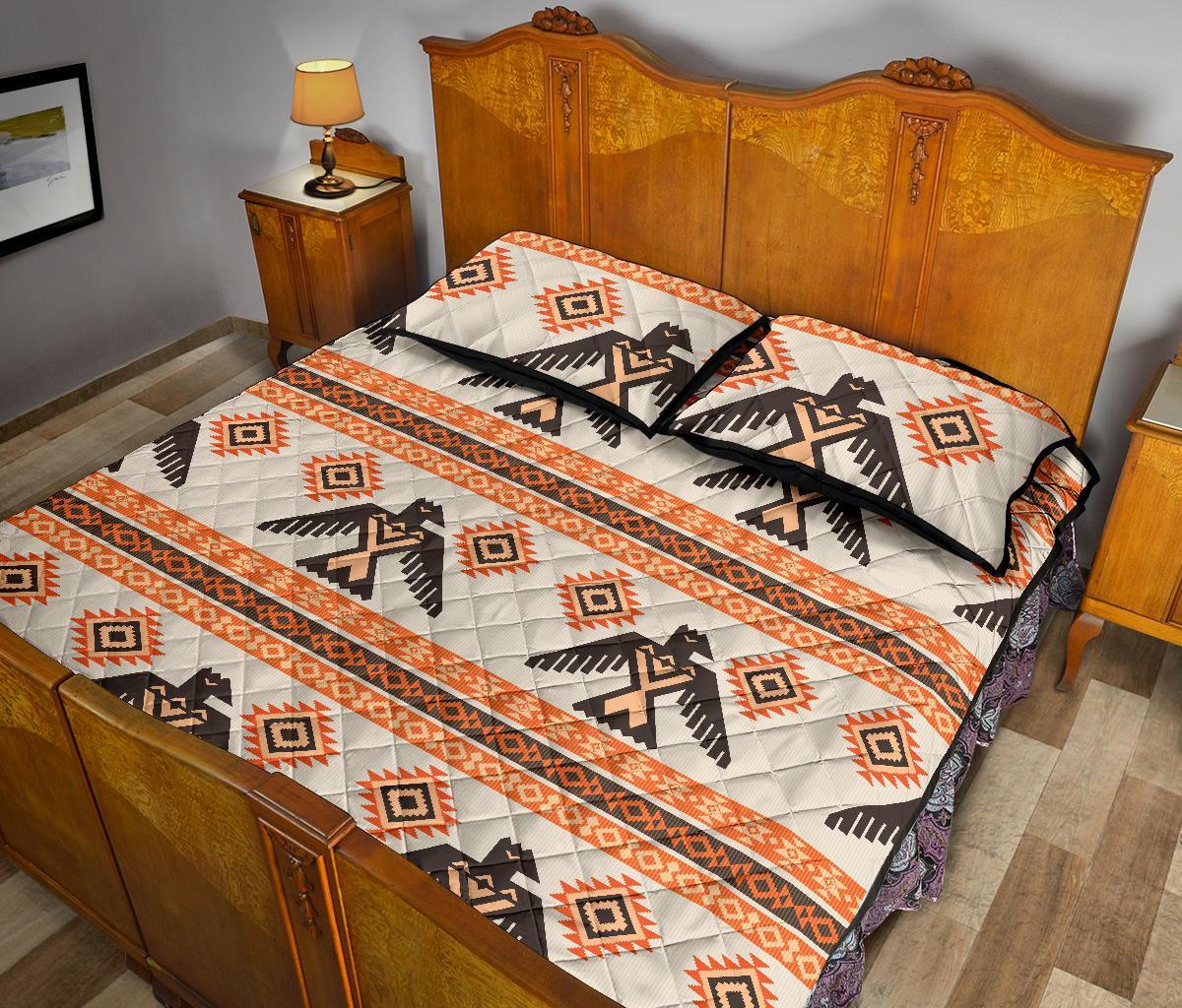 Eagle Aztec Print Pattern Bed Set Quilt-grizzshop