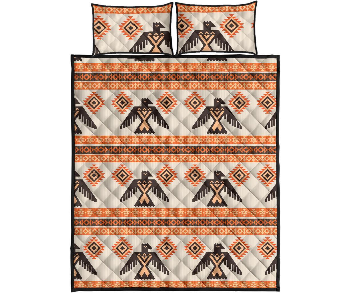 Eagle Aztec Print Pattern Bed Set Quilt-grizzshop