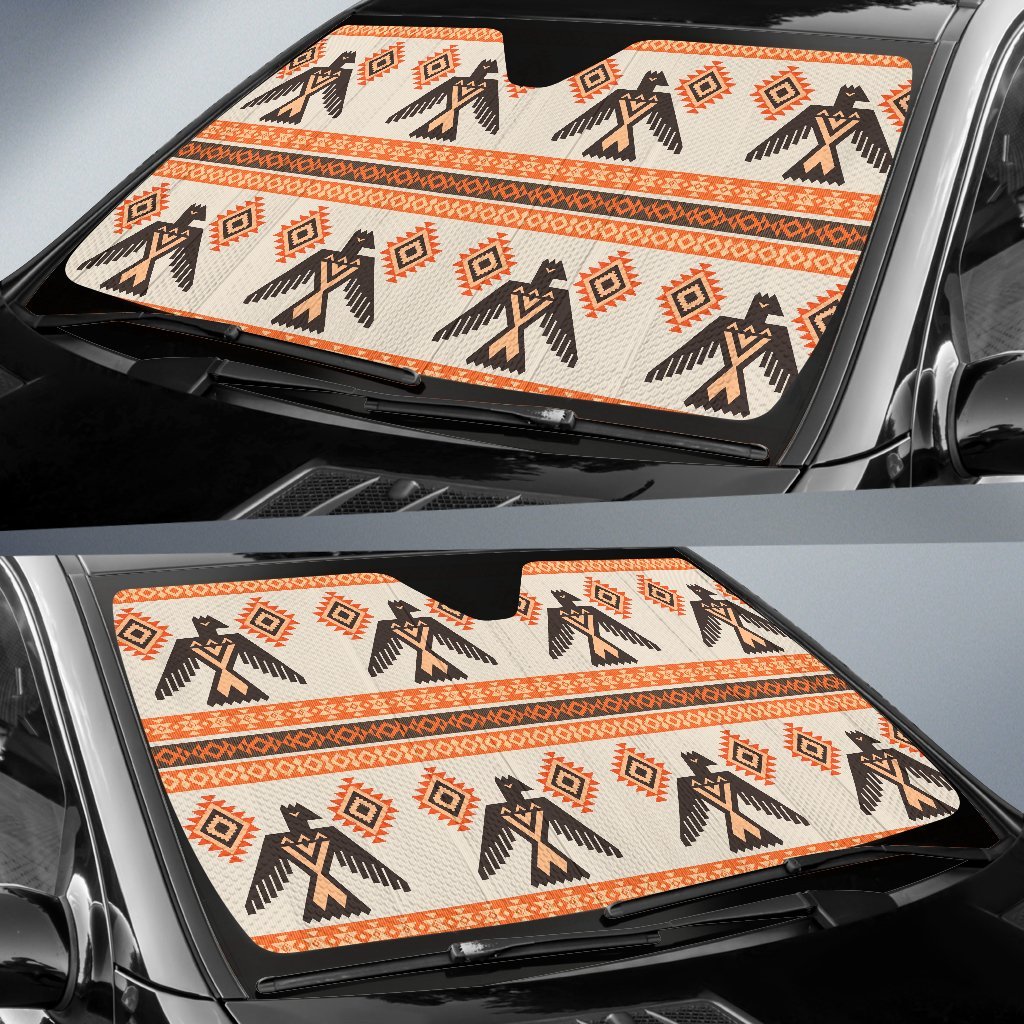 Eagle Aztec Print Pattern Car Sun Shade-grizzshop