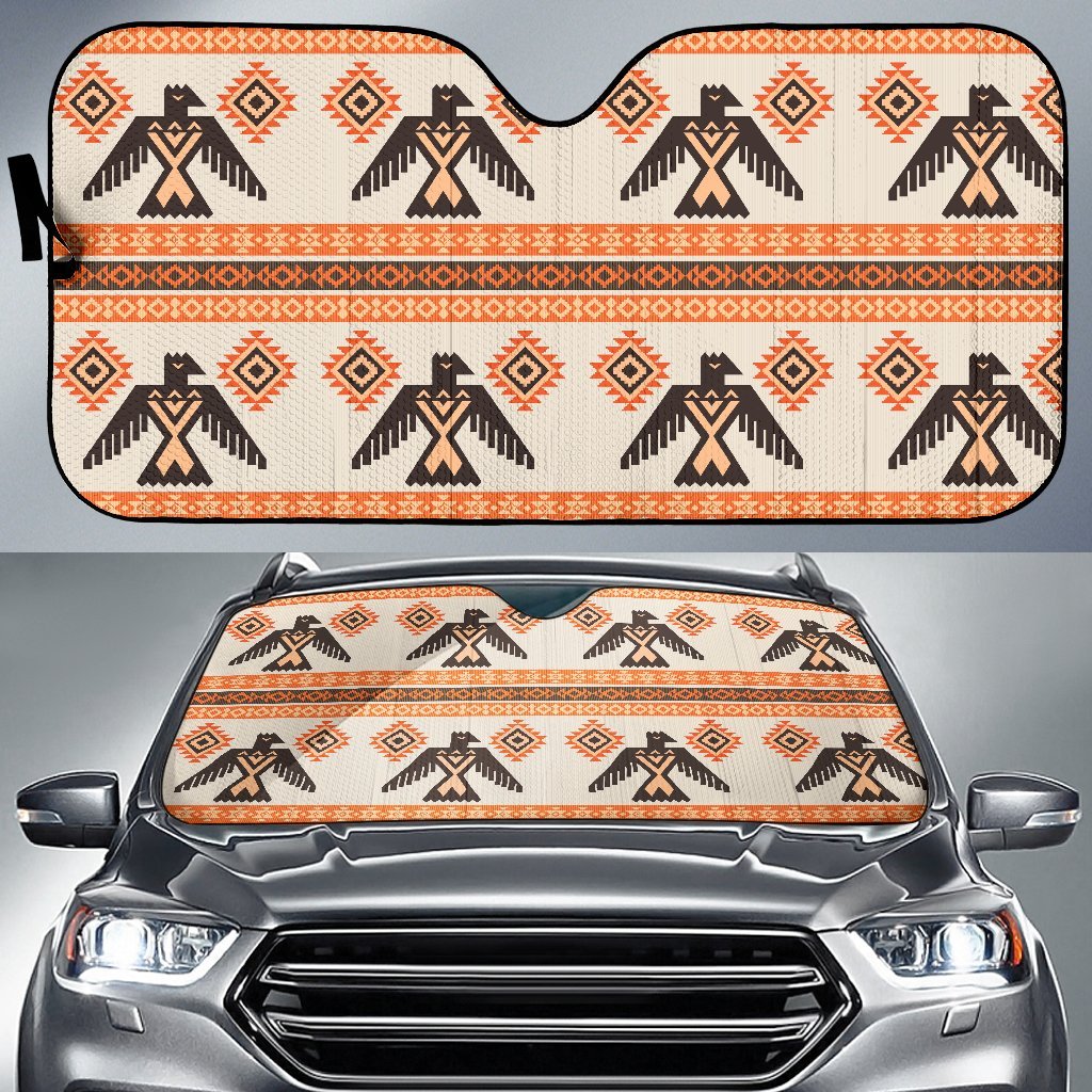 Eagle Aztec Print Pattern Car Sun Shade-grizzshop