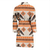 Eagle Aztec Print Pattern Men Long Robe-grizzshop