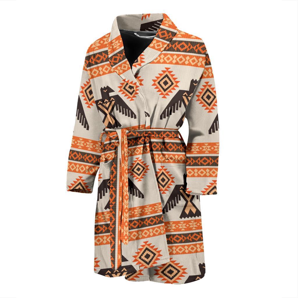 Eagle Aztec Print Pattern Men Long Robe-grizzshop