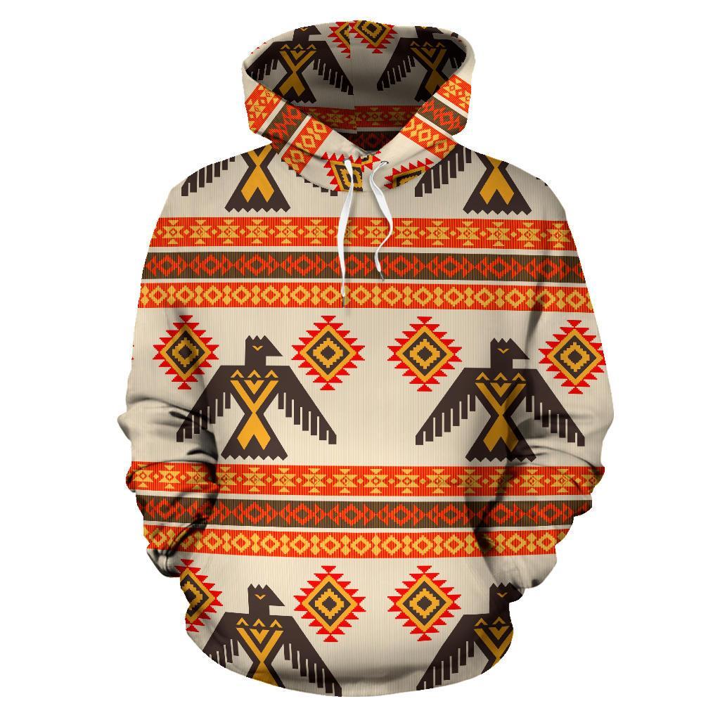 Eagle Aztec Print Pattern Men Women Pullover Hoodie-grizzshop