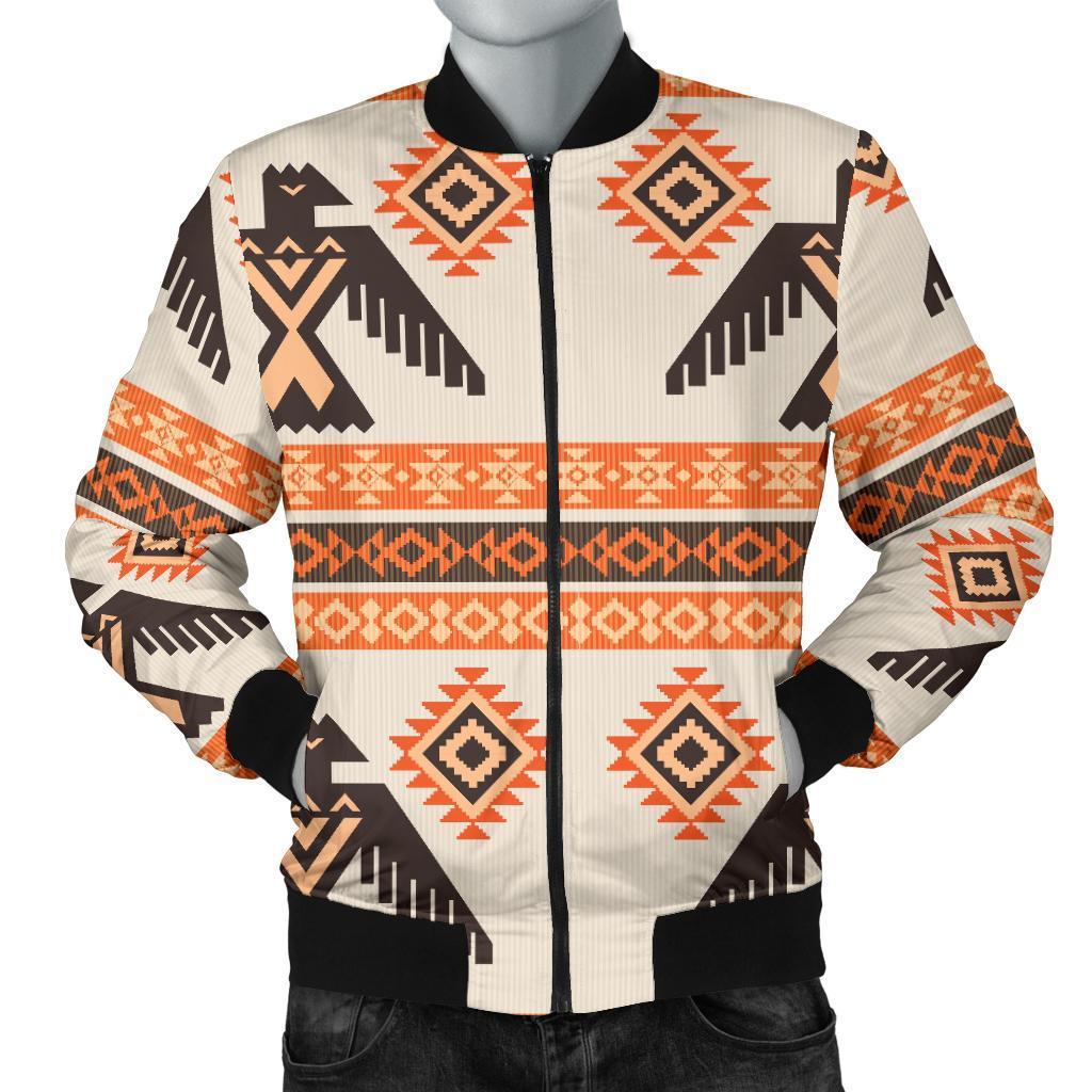 Eagle Aztec Print Pattern Men's Bomber Jacket-grizzshop