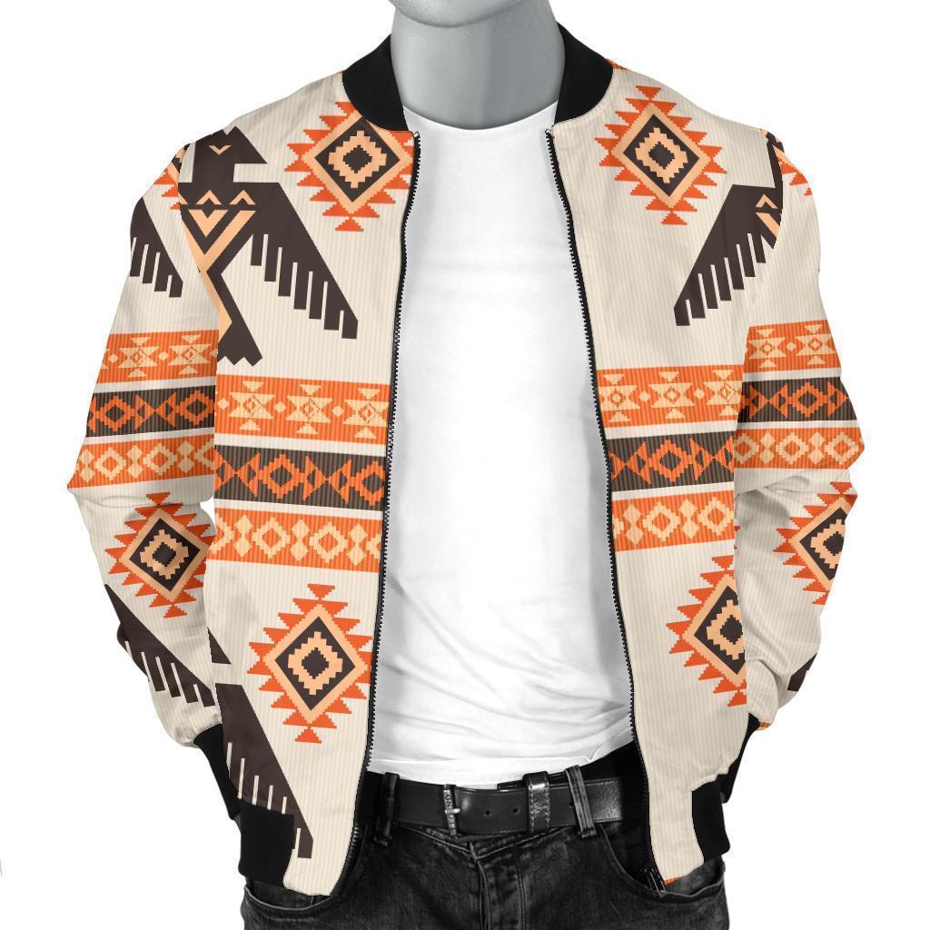 Eagle Aztec Print Pattern Men's Bomber Jacket-grizzshop