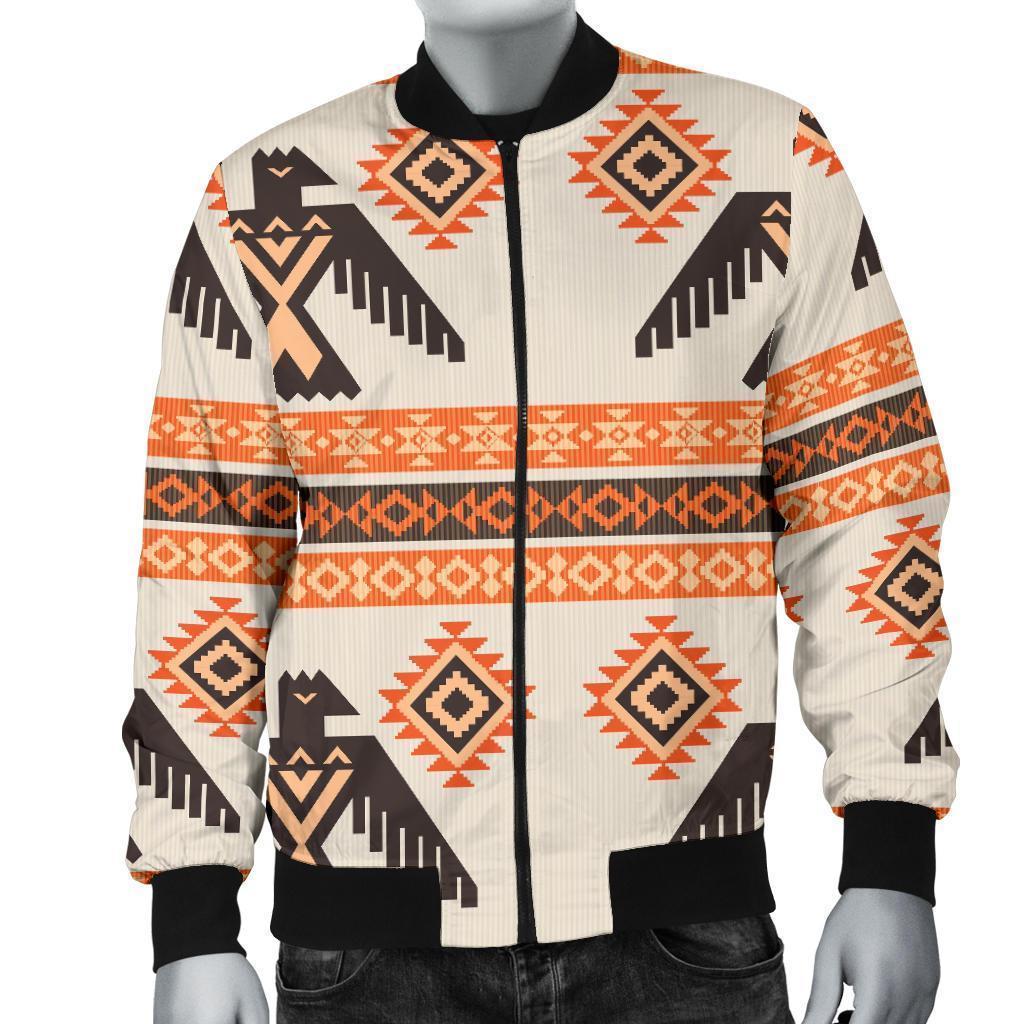 Eagle Aztec Print Pattern Men's Bomber Jacket-grizzshop