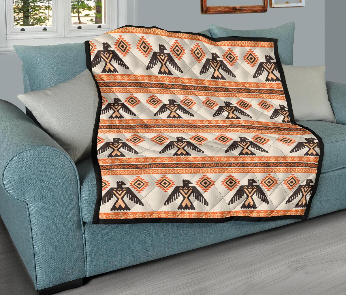 Eagle Aztec Print Pattern Quilt-grizzshop