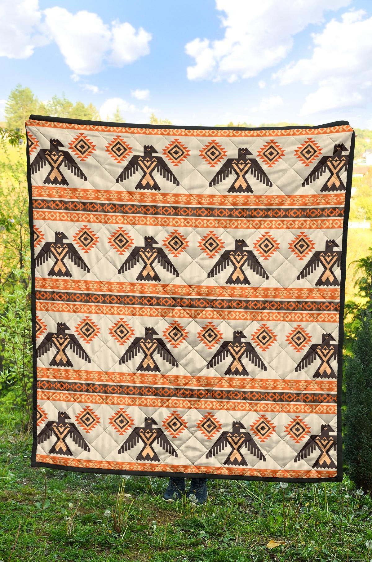 Eagle Aztec Print Pattern Quilt-grizzshop