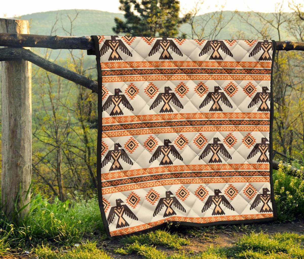 Eagle Aztec Print Pattern Quilt-grizzshop