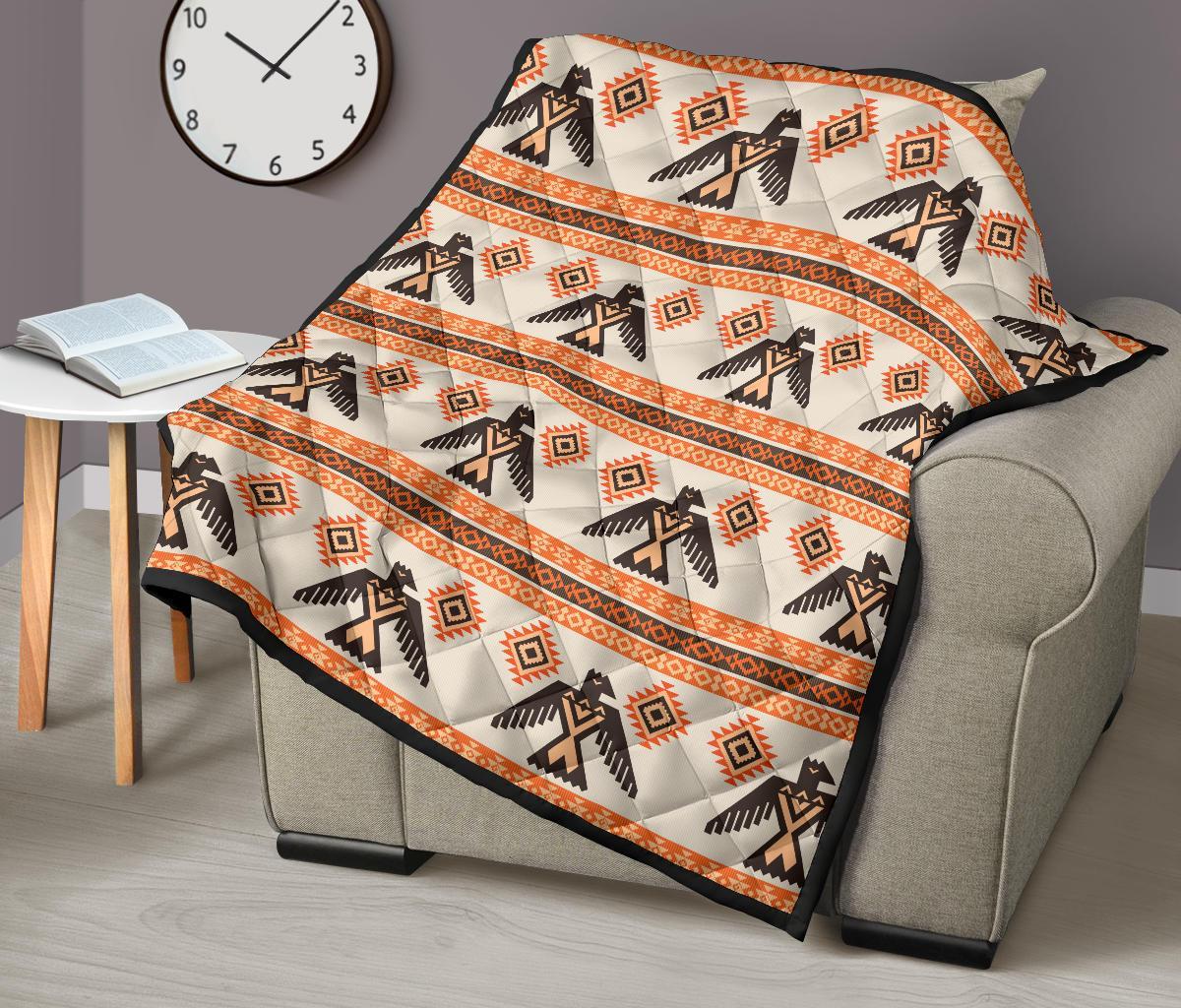 Eagle Aztec Print Pattern Quilt-grizzshop