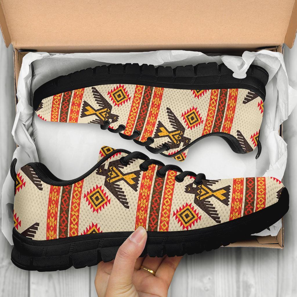 Eagle Aztec Print Pattern Sneaker Shoes For Men Women-grizzshop