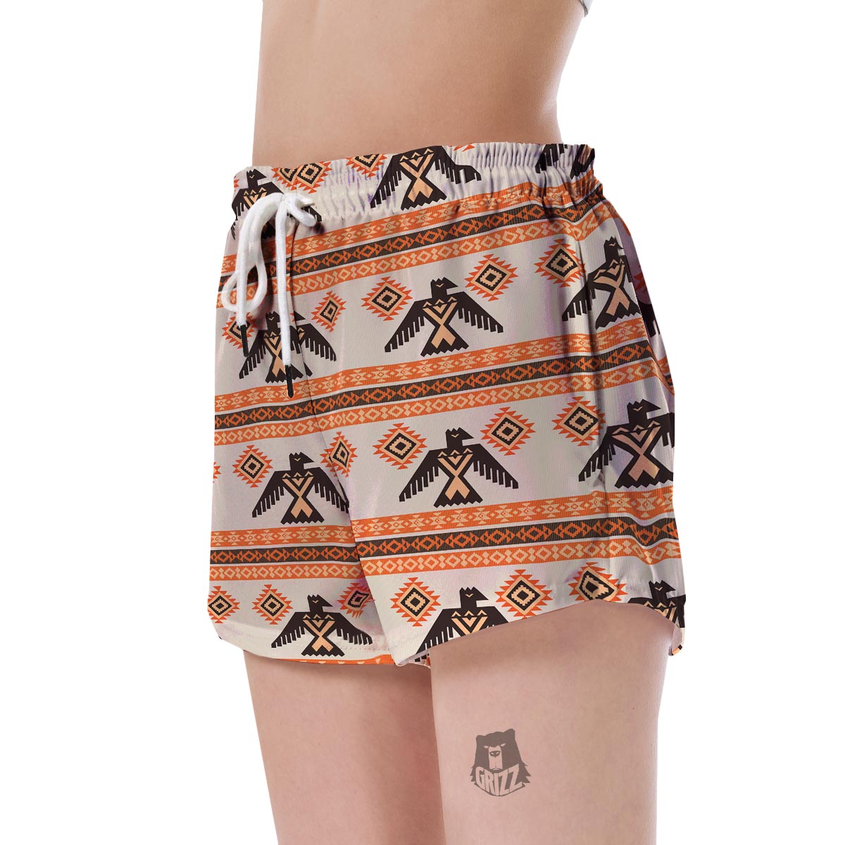 Eagle Aztec Print Pattern Women's Shorts-grizzshop