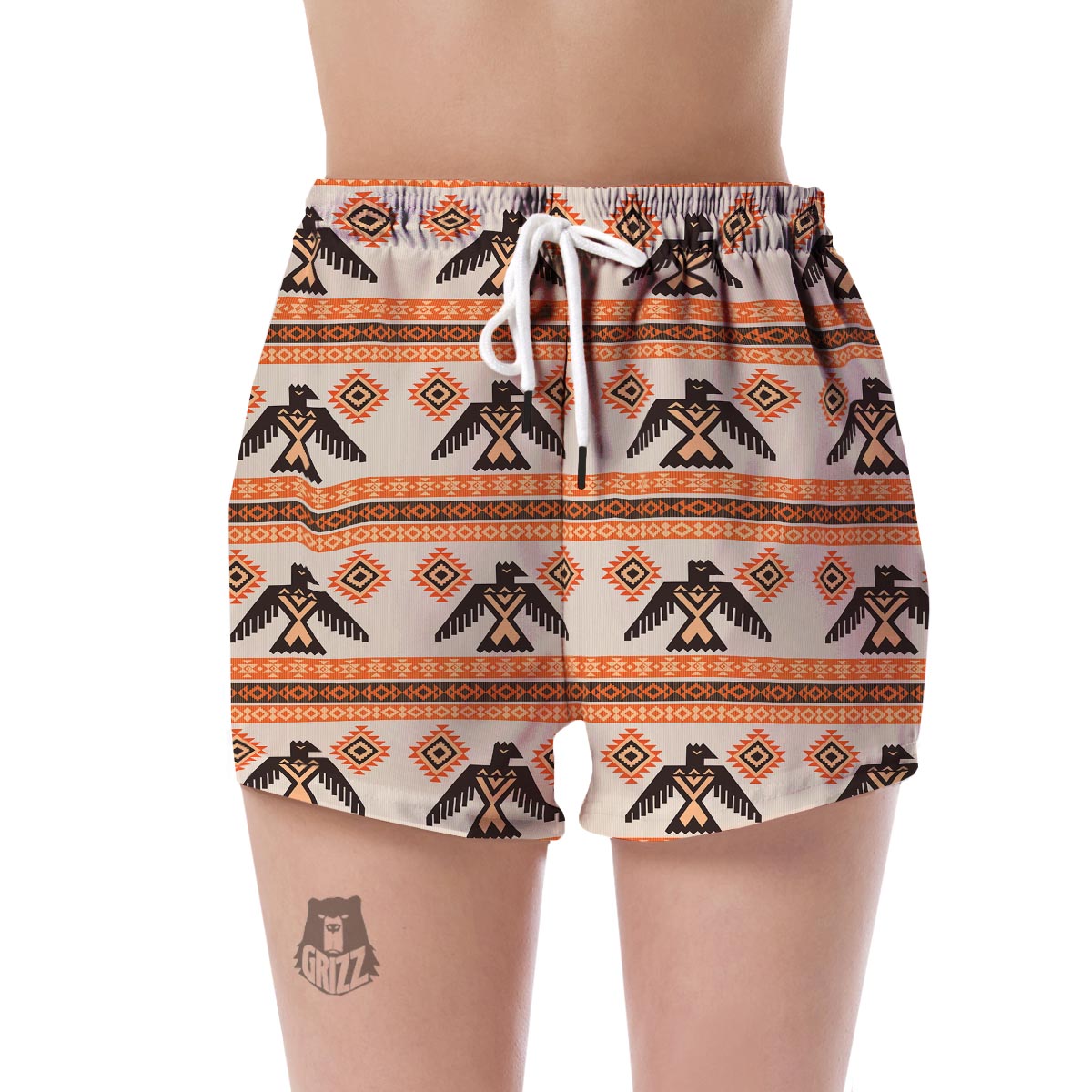 Eagle Aztec Print Pattern Women's Shorts-grizzshop
