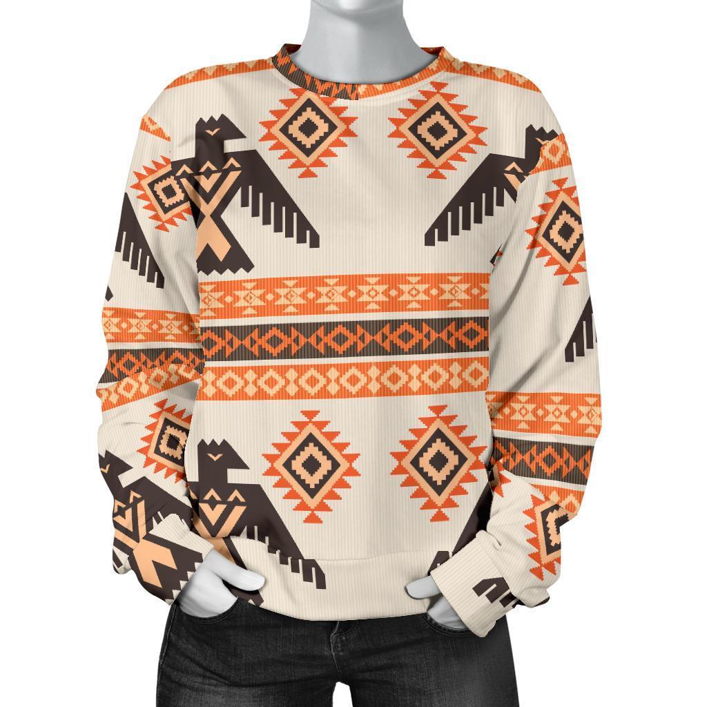 Eagle Aztec Print Pattern Women's Sweatshirt-grizzshop