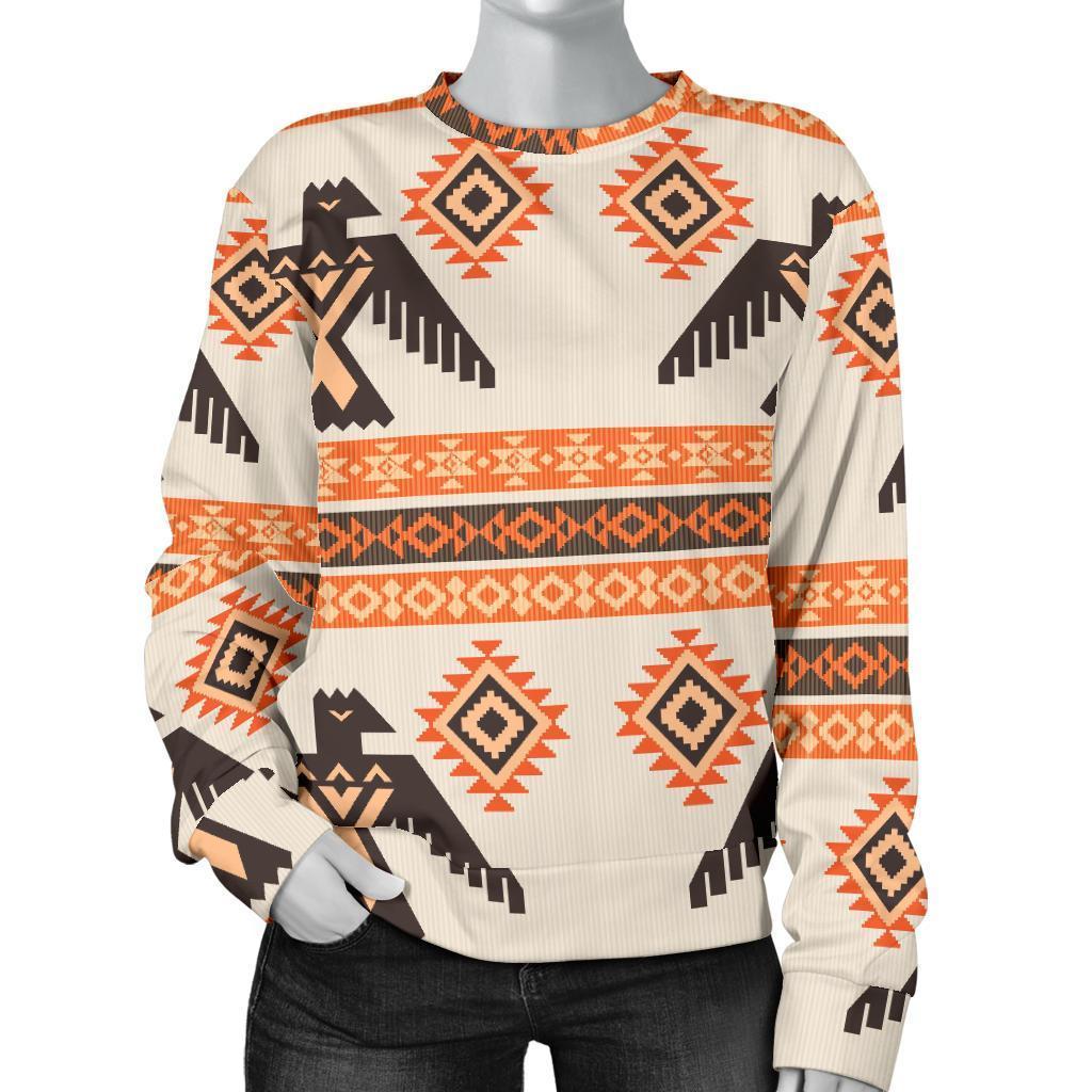 Eagle Aztec Print Pattern Women's Sweatshirt-grizzshop