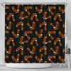 Eagle Black Pattern Print Bathroom Shower Curtain-grizzshop