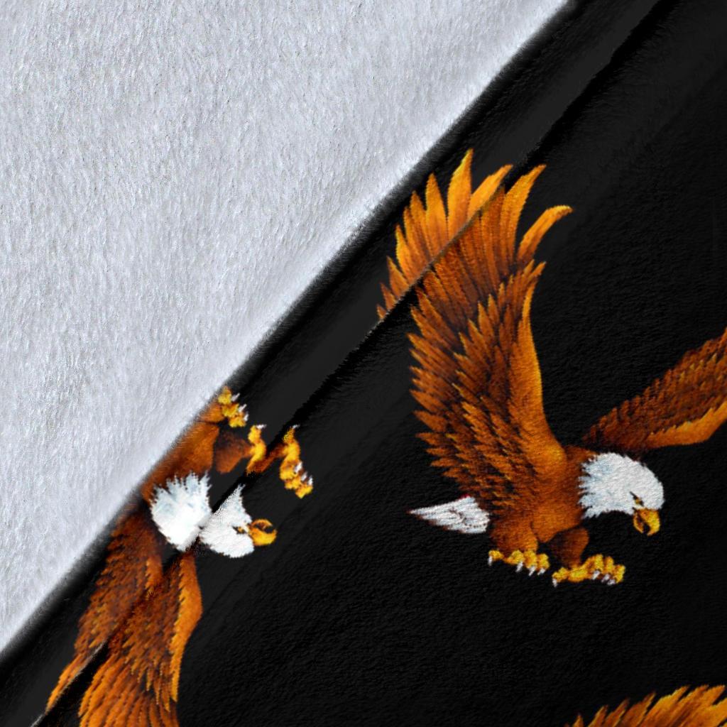 Eagle Black Pattern Print Blanket-grizzshop