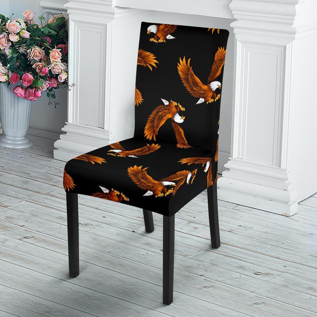 Eagle Black Pattern Print Chair Cover-grizzshop