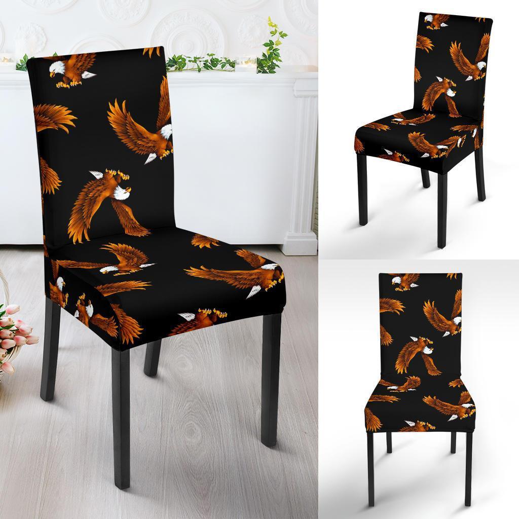 Eagle Black Pattern Print Chair Cover-grizzshop