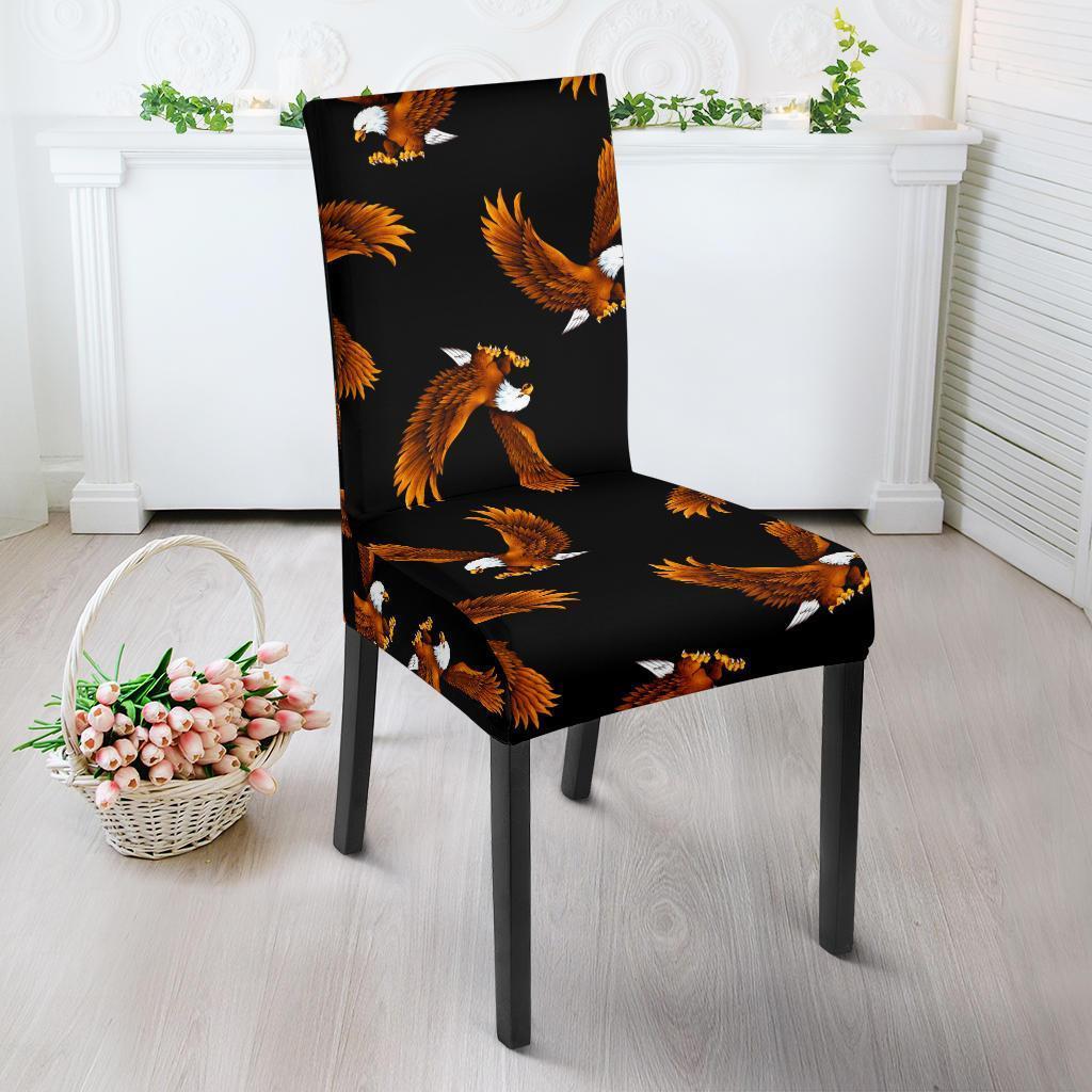 Eagle Black Pattern Print Chair Cover-grizzshop