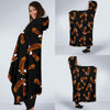 Eagle Black Pattern Print Hooded Blanket-grizzshop