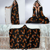 Eagle Black Pattern Print Hooded Blanket-grizzshop