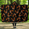 Eagle Black Pattern Print Hooded Blanket-grizzshop